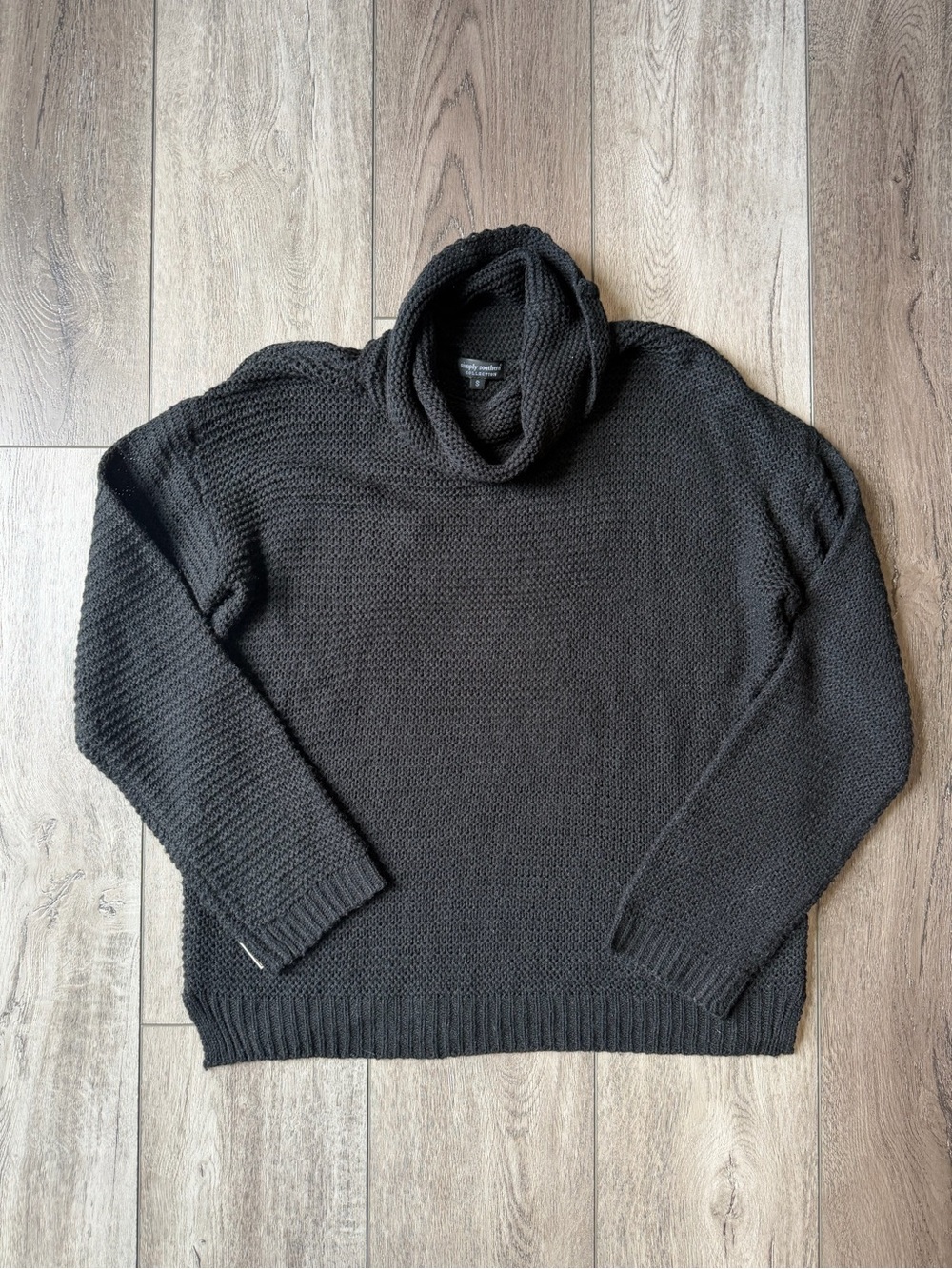 Simply Southern- Cozy Preppy Oversized Black Turtleneck Sweater